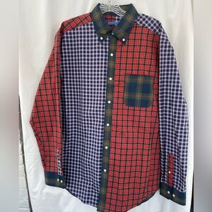 J McLaughlin Men’s Large Multicolor Plaid Shirt Excellent Condition 100% Cotton